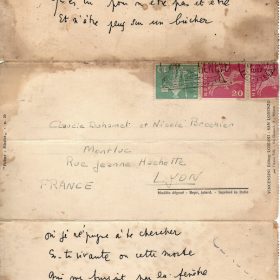 Poeme de Montluc- lettre de Cocteau-Archive privée- Duhamel