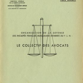 rapport des RG sur le collectif des avocats mai 1960 ADR  248W139